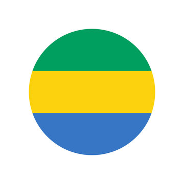 Gabon vector flag circle on white background