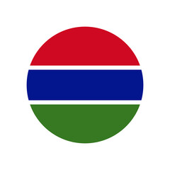 Gambia vector flag circle on white background