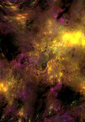 Fototapeta na wymiar Abstract fractal art background which perhaps suggests a fiery sky or explosion or a portal to another dimension.