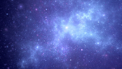 Abstract fractal art background which suggests a galaxy with many stars in outer space.