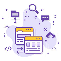 URL Forwarding Concept, Website Cloaking Sign, 301 Moved permanently or Server Redirect Vector Icon Design, Cloud computing and Internet hosting services Symbol, 