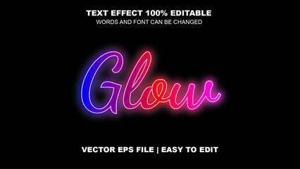 Light text effect editable vector Eps