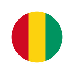 Guinea vector flag circle on white background
