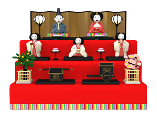 ひな祭り 雛人形　3Dイラスト