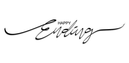 Happy ending hand drawn vector modern calligraphy