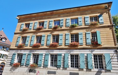 Fototapeta na wymiar Repräsentatives Wohnhaus, Murten, Morat, Schweiz