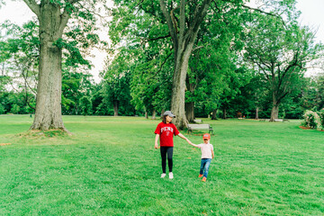 asian child playing outside