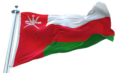 Naklejka na ściany i meble Oman flag on transparent background 4k