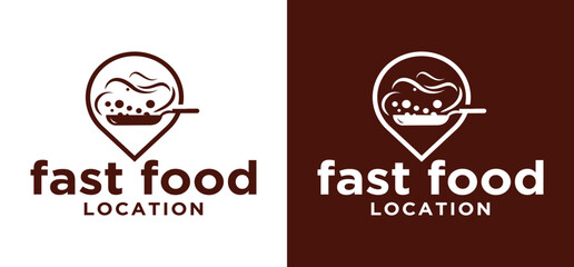 fast food location logo for steak house and restaurant design Vector Design