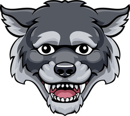 Wolf Mascot Cute Happy Cartoon Character