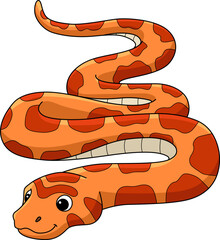 Corn Snake Animal Cartoon Colored Clipart - obrazy, fototapety, plakaty