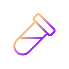 Test tube pixel perfect gradient linear ui icon. Laboratory research. Lab tool. Scientific instrument. Line color user interface symbol. Modern style pictogram. Vector isolated outline illustration
