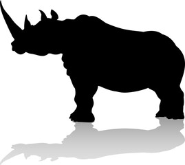 Fototapeta na wymiar Rhino Animal Silhouette