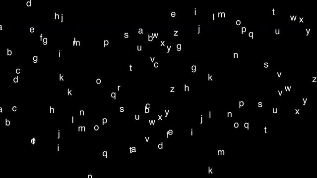 Alphabet Wiggle Animation on Black Background