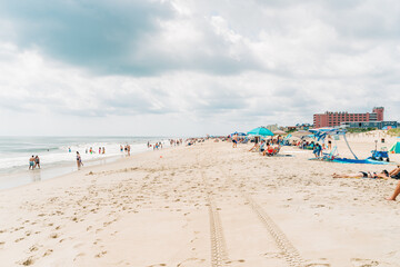 beach with umbrellas