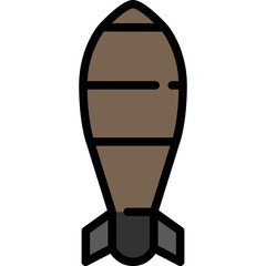 Aerial bombing icon. Filled outline design. For presentation.