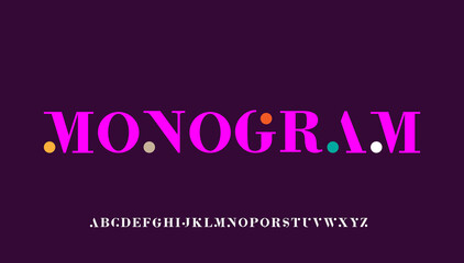 monogram typography letter logo design - obrazy, fototapety, plakaty