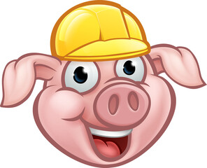 Builder Pig Cartoon Character