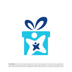 Child Gift Logo Design Template. People Gift logo concept vector. Creative Icon Symbol