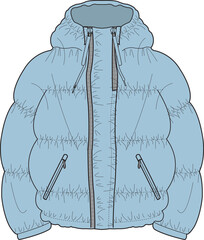 UNISEX LIGHT WEIGHT PUFFER JACKET WINTER WEAR VECTOR © M A A Designs