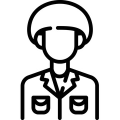 Soldier icon. Outline design. For presentation.