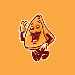 Indian Food Samosa Cartoon Character
