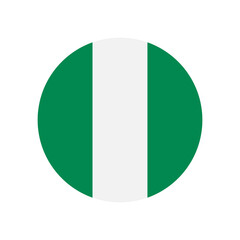 Nigeria vector flag circle on white background