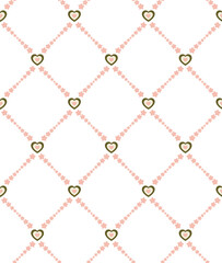 Abstract Hearts Stars Diamond Chain Style Seamless Vector Pattern Perfect for Allover Lingerie Print or Wrapping Paper Trendy Fashion Colors Simple Elegant Design