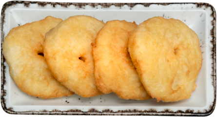 deep fried dough. Traditional Turkish breakfast food (pisi) on isolated white background