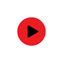 Red color video player png button