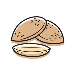 Almond vector icon isolated on white background.