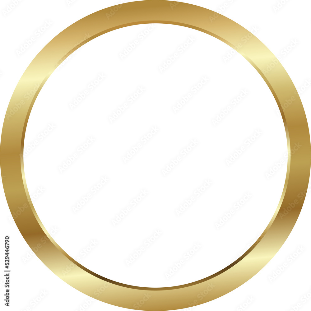 Wall mural Gold circle, Realistic metal button