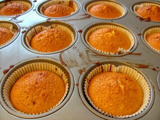 Backblech mit Muffins