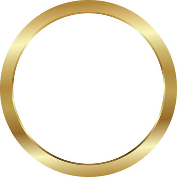 Gold circle, Realistic metal button