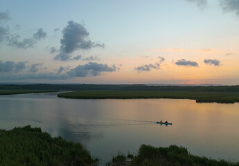 Canoeing in the Mert Lake Drone Photo, İgneada Kırklareli, Turkey