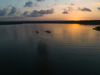 Canoeing in the Mert Lake Drone Photo, İgneada Kırklareli, Turkey