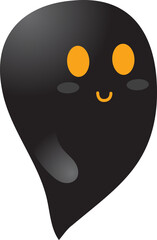 Ghosts for Halloween. Cute cartoon ghosts. Smiling face. Flat design. Vector illustration