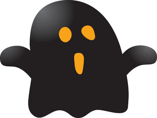 Ghosts for Halloween. Cute cartoon ghosts. Smiling face. Flat design. Vector illustration