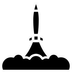Missile launcher icon. Solid design. For presentation.