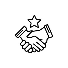 Handshake line icon. Simple element illustration. Handshake concept outline symbol design.