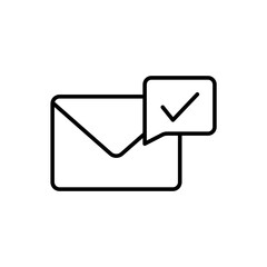 check message line icon. Simple element illustration. check message concept outline symbol design.