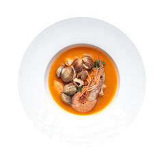 Isolated png french bouillabaisse seafood soup