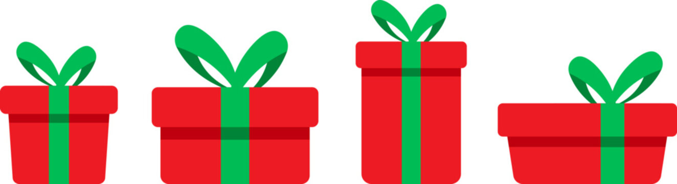 Christmass Gift Box Vector Illustration Set