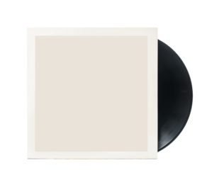 Vinyl LP record and paper sleeve isolated on transparent background
