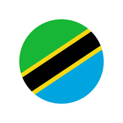 Tanzania vector flag circle on white background - obrazy, fototapety, plakaty