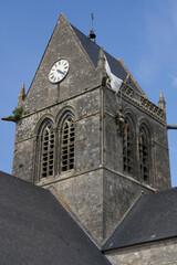 Fototapeta premium Church in Sainte-Mère-Eglise, Normandie, France