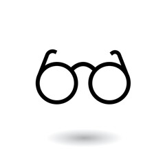 Glasses icon isolated on white background. Vector illustration.
