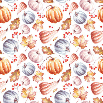 Pumpkins seamless pattern