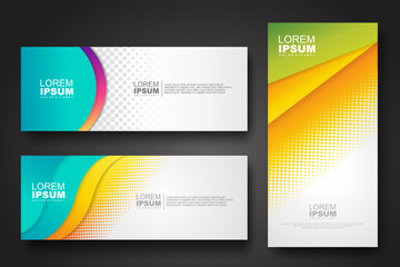 Fototapeta premium Banner set design template in trendy dynamic gradient colors