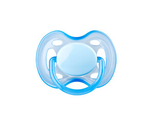 Blue pacifier isolated on transparent background. 